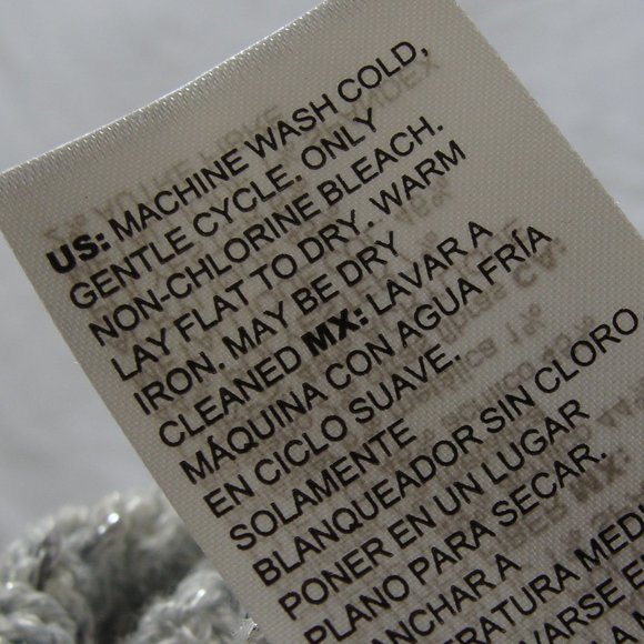 WHBM WHITE HOUSE BLACK MARKET Silver & Gray Long Sleeve COWL Neck SWEATER Sz S - Picture 7 of 8